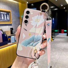 Crossbody Lanyard and Wrist Strap Silicone Phone Case for Samsung Galaxy S23 Series with Detachable Adjustable Strap