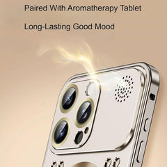 Aromatherapy Spring Loaded Metal Magsafe Aluminum Alloy  Case for iPhone 15 Series--Hollow Design Heat Dissipation