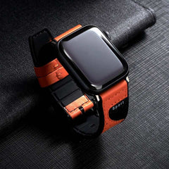 Colorblock Silicone Leather Strap