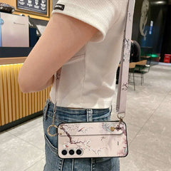 Crossbody Lanyard and Wrist Strap Silicone Phone Case for Samsung Galaxy S24 Series with Detachable Adjustable Strap