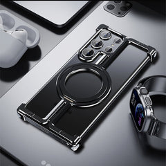 Frameless Magnetic Metal Stand Case for Samsung S24 Series & S23 Ultra