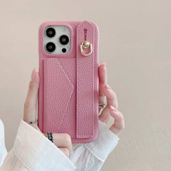 Wallet Card Holder Phone Case with Wrist Strap for iPhone 12 Series