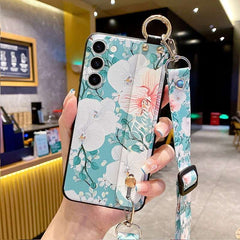 Crossbody Lanyard and Wrist Strap Silicone Phone Case for Samsung Galaxy S24 Series with Detachable Adjustable Strap
