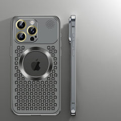 Aromatherapy Spring Loaded Metal Magsafe Aluminum Alloy  Case for iPhone 16 Series--Hollow Design Heat Dissipation