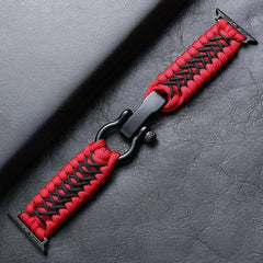 Dual-Color Nylon Double Braided Watch Band with Black Steel Buckle