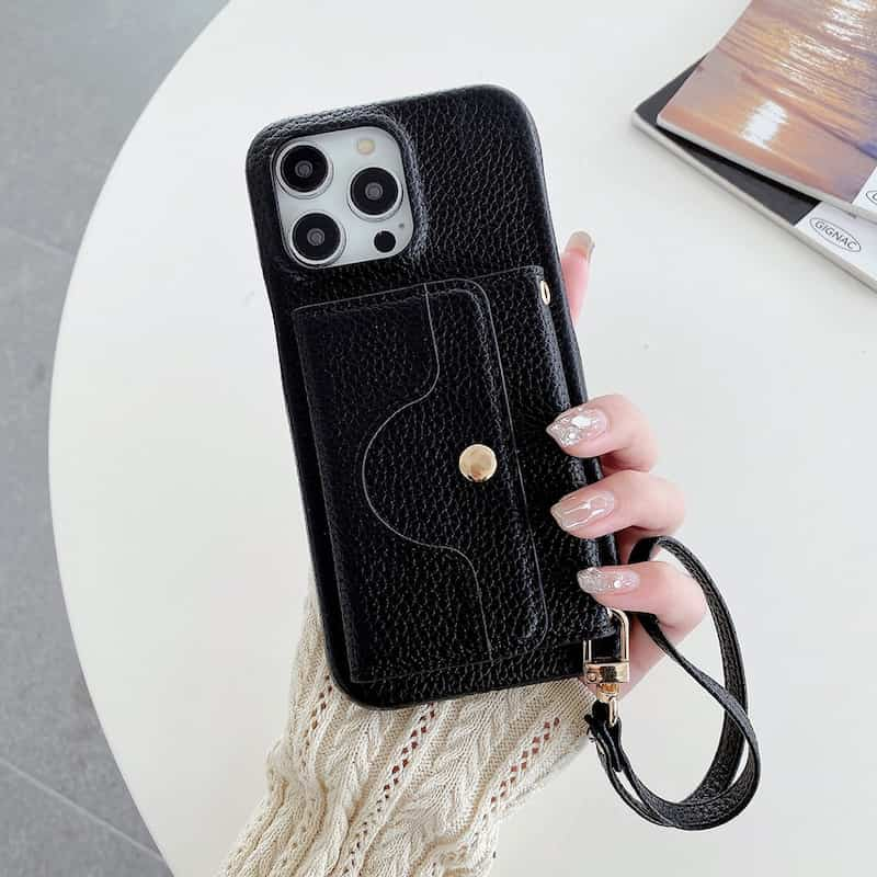 Wallet Phone Case with Lanyard and Mirror for iPhone 11 Series