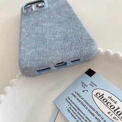 Denim Texture Leather Phone Case for iPhone 14 Series