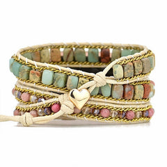 Natural Stone Beaded Handmade Braided Bracelets Watch Band