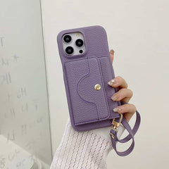 Wallet Phone Case with Lanyard and Mirror for iPhone 11 Series