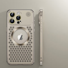 Aromatherapy Spring Loaded Metal Magsafe Aluminum Alloy  Case for iPhone 16 Series--Hollow Design Heat Dissipation