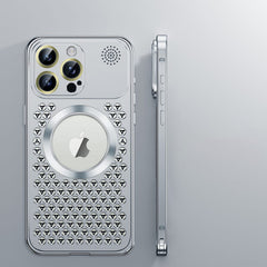 Aromatherapy Spring Loaded Metal Magsafe Aluminum Alloy  Case for iPhone 16 Series--Hollow Design Heat Dissipation