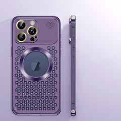 Aromatherapy Spring Loaded Metal Magsafe Aluminum Alloy  Case for iPhone 15 Series--Hollow Design Heat Dissipation