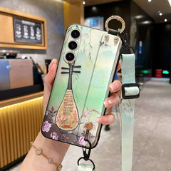 Crossbody Lanyard and Wrist Strap Silicone Phone Case for Samsung Galaxy S24 Series with Detachable Adjustable Strap