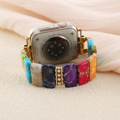 Colorful Imperial Stone Stretch Bracelet Watch Band