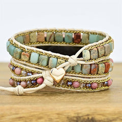 Natural Stone Beaded Handmade Braided Bracelets Watch Band