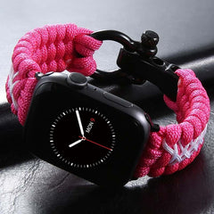 Dual-Color Nylon Double Braided Watch Band with Black Steel Buckle