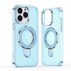 Translucent Glitter (Bling Sparkle) TPU Phone Case with Stand and MagSafe for iPhone 12 Series