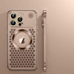 Aromatherapy Spring Loaded Metal Magsafe Aluminum Alloy  Case for iPhone 16 Series--Hollow Design Heat Dissipation