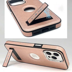 Leather Stand Protective Phone Case for iPhone 15 Series