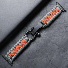 Dual-Color Nylon Double Braided Watch Band with Black Steel Buckle