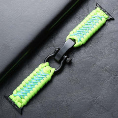 Dual-Color Nylon Double Braided Watch Band with Black Steel Buckle