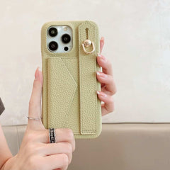 Wallet Card Holder Phone Case with Wrist Strap for iPhone 16 Series